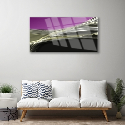 Acrylic Print Abstract art purple grey black