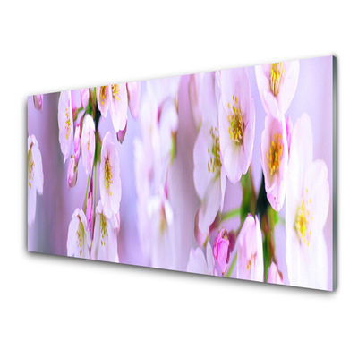 Acrylic Print Flowers floral white purple