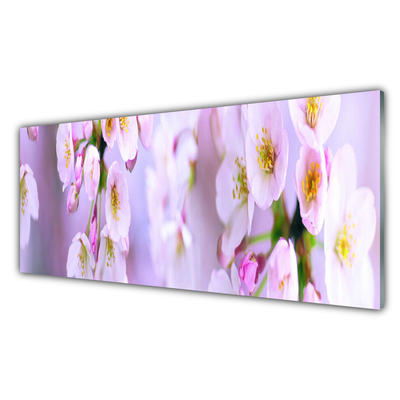 Acrylic Print Flowers floral white purple
