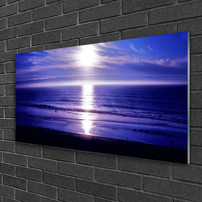Acrylic Print Sea sun landscape white purple