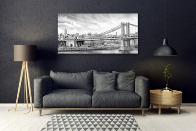 Acrylic Print Bridge architecture grey white