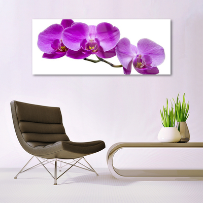 Acrylic Print Flowers floral purple brown