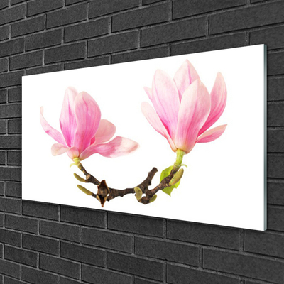 Acrylic Print Flowers floral pink brown