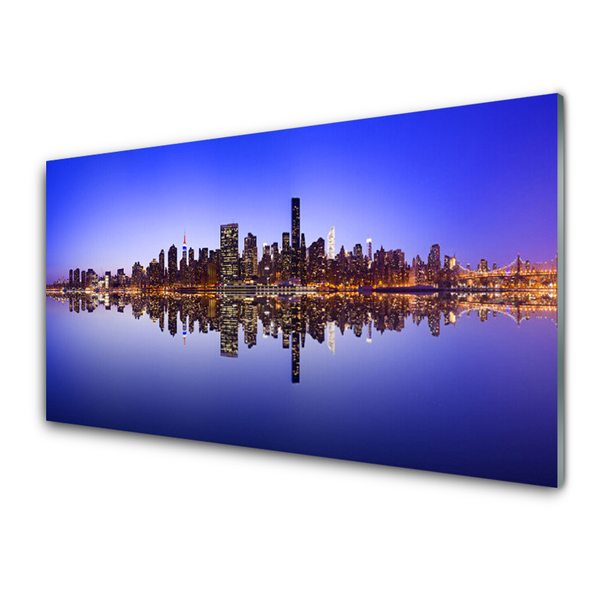 Acrylic Print City water houses blue brown white
