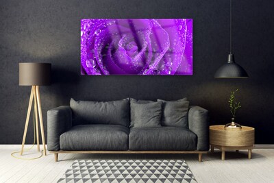 Acrylic Print Rose floral purple