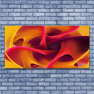 Acrylic Print Abstract art yellow pink