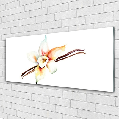 Acrylic Print Flower art white brown red