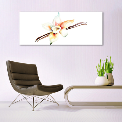 Acrylic Print Flower art white brown red