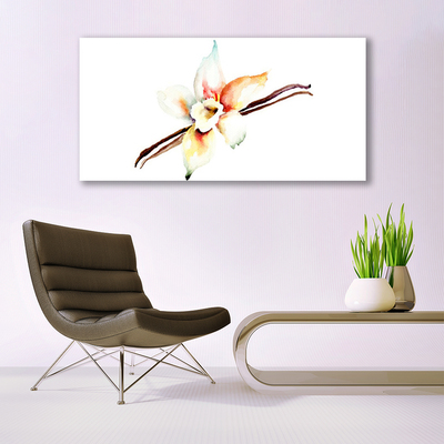 Acrylic Print Flower art white brown red