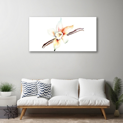 Acrylic Print Flower art white brown red