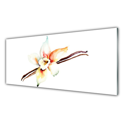 Acrylic Print Flower art white brown red