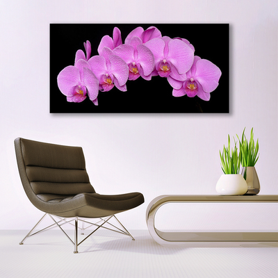 Acrylic Print Flowers floral pink black