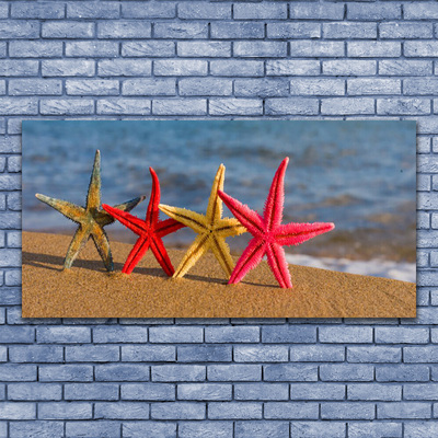 Acrylic Print Beach starfish art multi