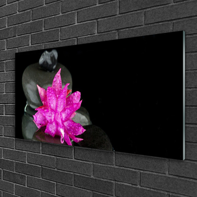 Acrylic Print Flower stones floral pink grey