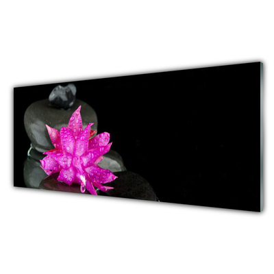Acrylic Print Flower stones floral pink grey