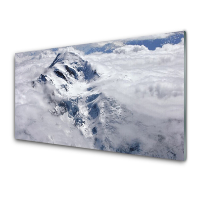 Acrylic Print Mountain fog landscape grey white