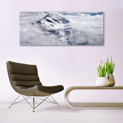 Acrylic Print Mountain fog landscape grey white