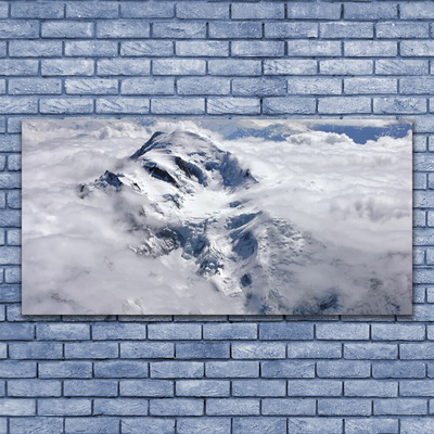 Acrylic Print Mountain fog landscape grey white