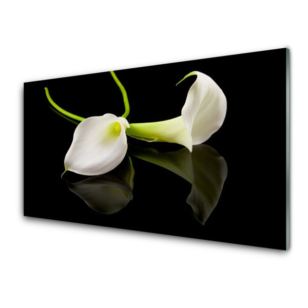 Acrylic Print Flowers floral white black