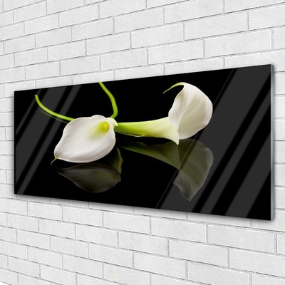 Acrylic Print Flowers floral white black