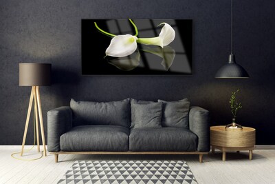 Acrylic Print Flowers floral white black