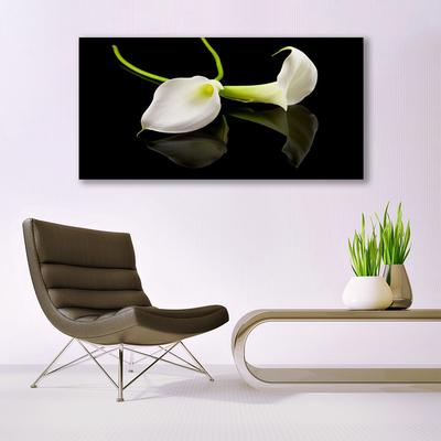 Acrylic Print Flowers floral white black