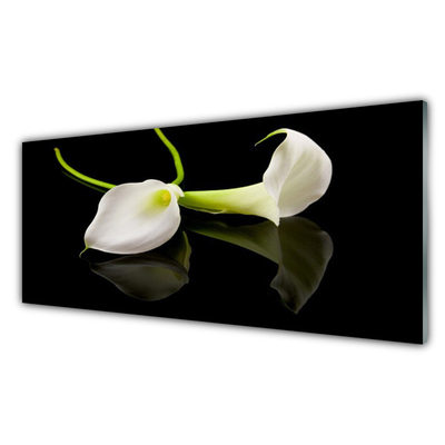 Acrylic Print Flowers floral white black