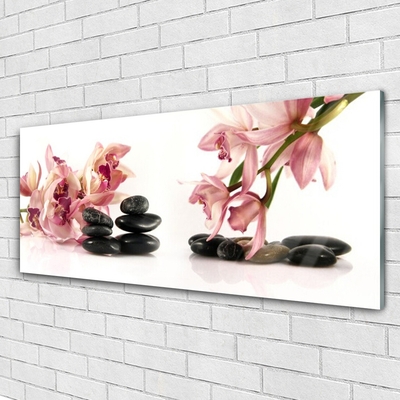 Acrylic Print Flower stones art brown black white