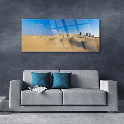 Acrylic Print Desert landscape yellow blue