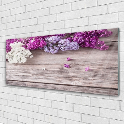Acrylic Print Flowers floral white pink brown
