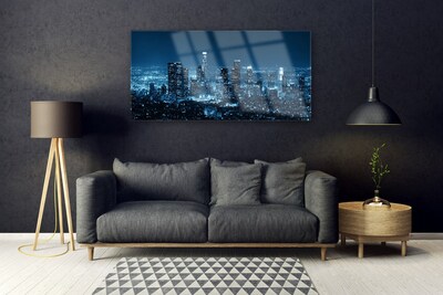 Acrylic Print City houses blue black