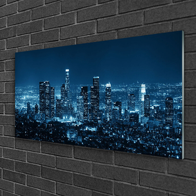 Acrylic Print City houses blue black
