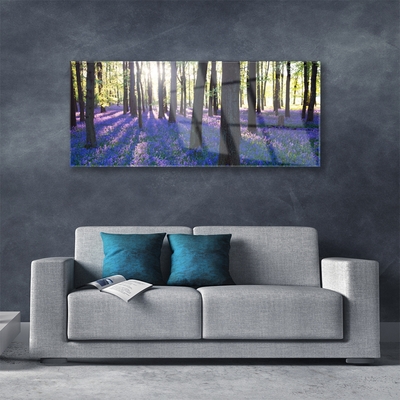 Acrylic Print Forest nature brown purple