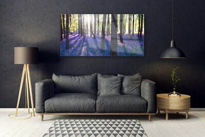 Acrylic Print Forest nature brown purple