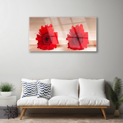 Acrylic Print Flowers floral red