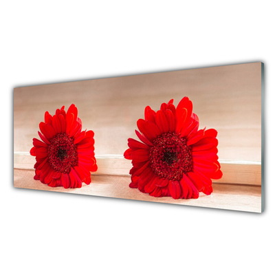 Acrylic Print Flowers floral red