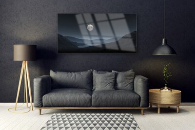 Acrylic Print Night moon landscape grey black