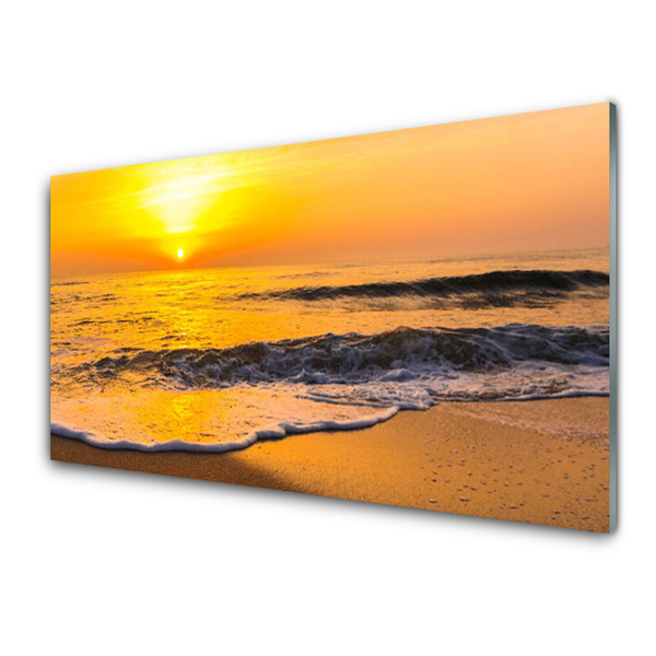 Acrylic Print Sea landscape yellow