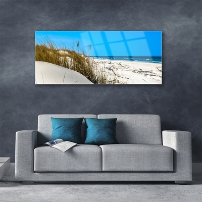 Acrylic Print Beach landscape green white