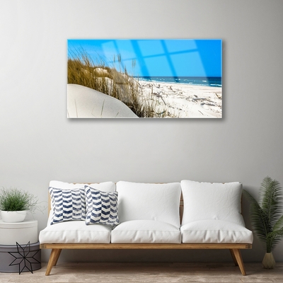 Acrylic Print Beach landscape green white