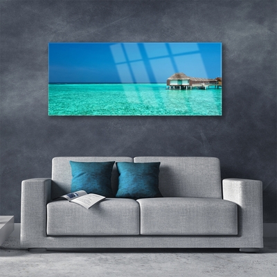 Acrylic Print Sea landscape blue