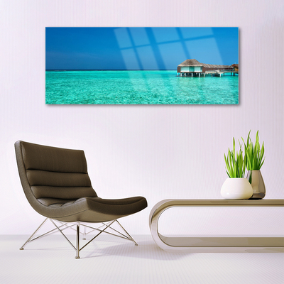 Acrylic Print Sea landscape blue