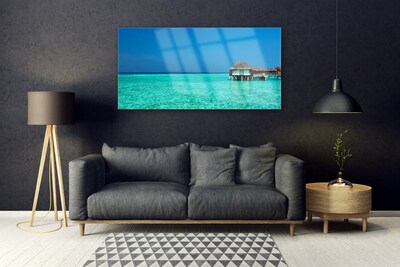 Acrylic Print Sea landscape blue