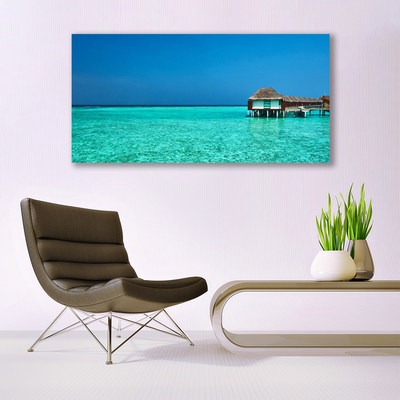 Acrylic Print Sea landscape blue