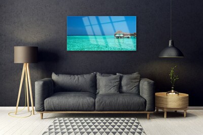 Acrylic Print Sea landscape blue