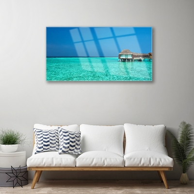 Acrylic Print Sea landscape blue