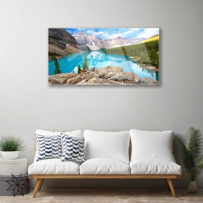 Acrylic Print Mountains seewald nature grey blue green