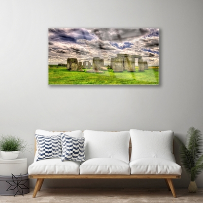 Acrylic Print Stones landscape grey green