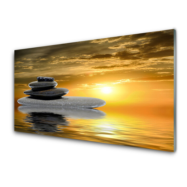 Acrylic Print Stones art grey black