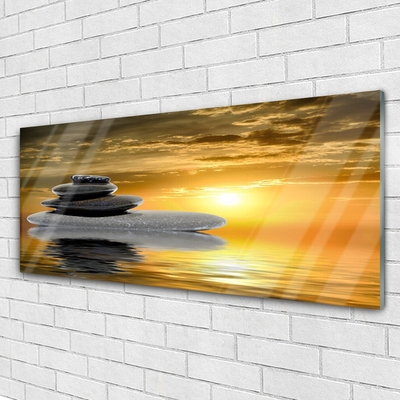 Acrylic Print Stones art grey black